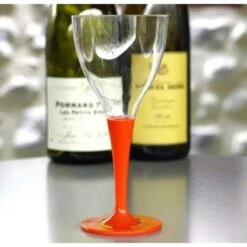 10 Verres à Pied Premium Orange -Vacances Vaisselle Magasin verres a pied premium orange lavables reutilisables 2