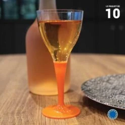 10 Verres à Pied Premium Orange