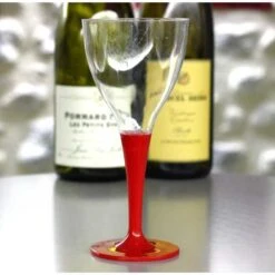 10 Verres à Pied Premium Rouge -Vacances Vaisselle Magasin verres a pied premium rouge lavables reutilisables 2
