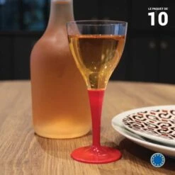 10 Verres à Pied Premium Rouge