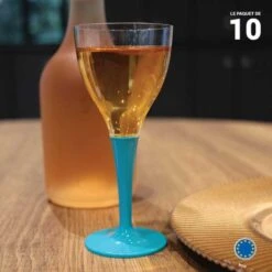 10 Verres à Pied Premium Turquoise