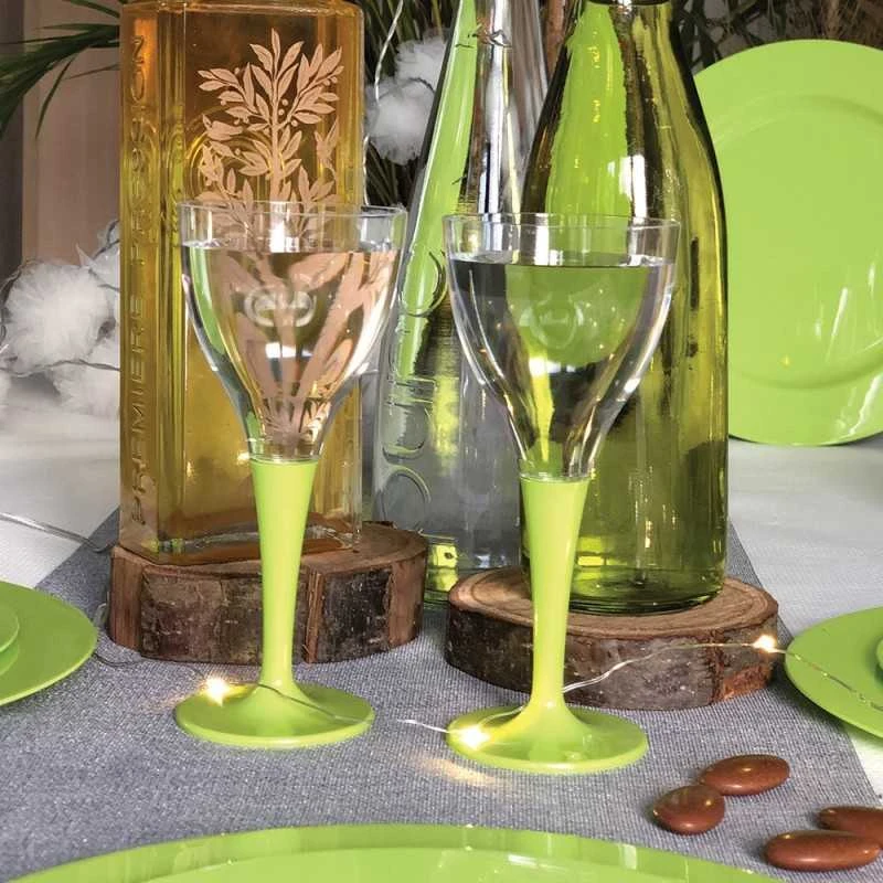 10 Verres à Pied Premium Vert Anis 6 10 Verres à Pied Premium Vert Anis – Image 4