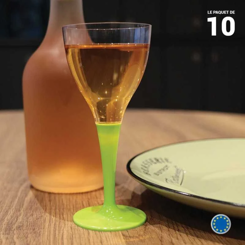 10 Verres à Pied Premium Vert Anis 3 10 Verres à Pied Premium Vert Anis