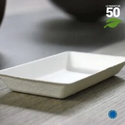 50 Mini-assiettes Verrines Nature Rectangle 13 X 6,6 Cm 9 50 Mini-assiettes Verrines Nature Rectangle 13 X 6,6 Cm -Vacances Vaisselle Magasin verrine biodegradable rectangle par 50 2