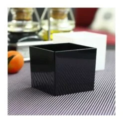 15 Verrines Carrées Noires 6 Cl -Vacances Vaisselle Magasin verrine carree noire 6cl recyclable reutilisable par 15 1